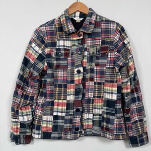 Christopher & Banks Patchwork Plaid Spring Jacket, Size S, 100% Cotton
